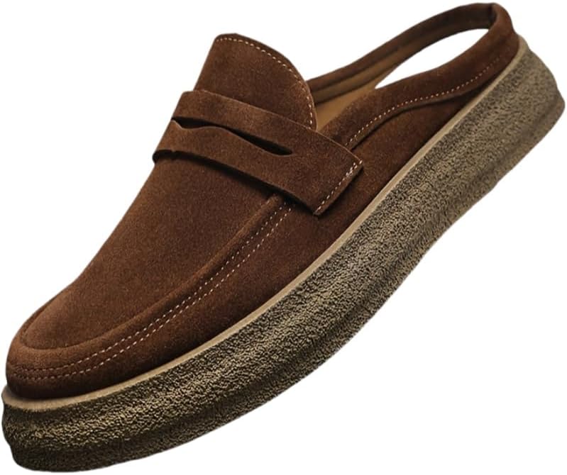 

Модные мужские одноногие повседневные туфли - противоскользящие и прочные полуботинки - стелька из ПВХ - дышащая тканевая подкладка - верх из ПУ - подходят для дома, отпуска и повседневной носки Clolinde, темно-коричневый