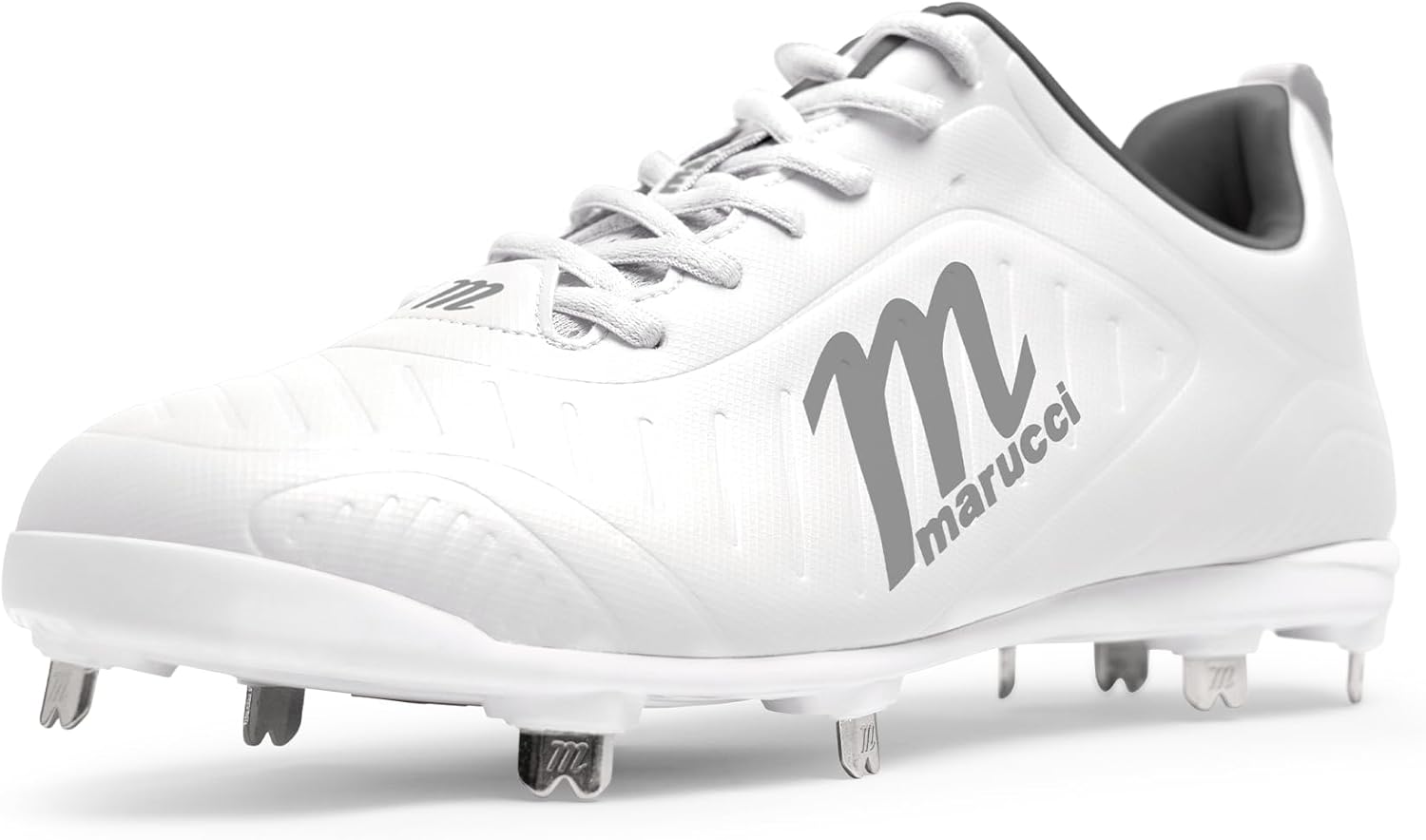 

Бейсбольные шиповки Marucci FLT Metal для мужчин, легкие бейсбольные кроссовки с комфортной посадкой, подошва с высоким сцеплением, прочная конструкция для эффективной игры, белый