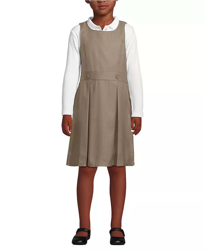 

Детский джемпер для девочек до колена Lands' End, загар/бежевый