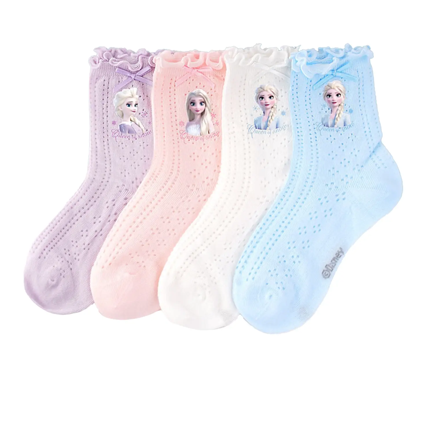 

Носки ss25 4 пары для детей 3-7 лет Disney, фиолетовый/розовый/белый/синий