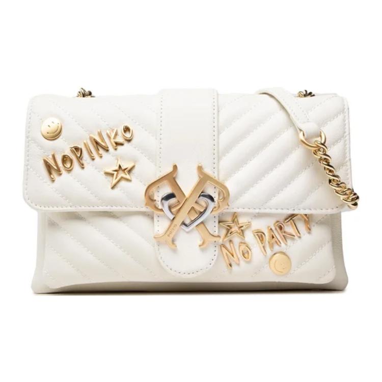 

PINKO Сумка-птичка из овчины, Swallow Bag, мини-сумка через плечо, женская белая