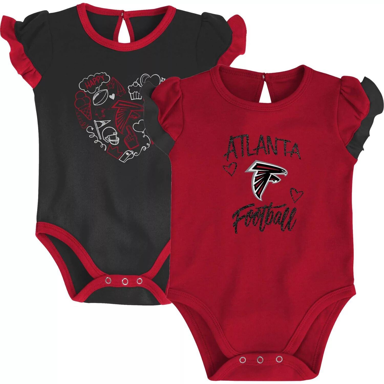 

Красный/черный комплект боди Atlanta Falcons Too Much Love для новорожденных и младенцев, состоящий из двух частей Outerstuff