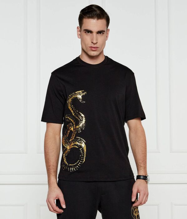 

Футболка мужская Armani Exchange с золотой змеей, черный