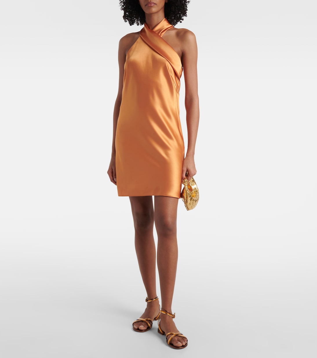 Босоножки Calissa из кожи с эффектом металлик Gianvito Rossi, Chocolate+Orange+Mekong — фото 3
