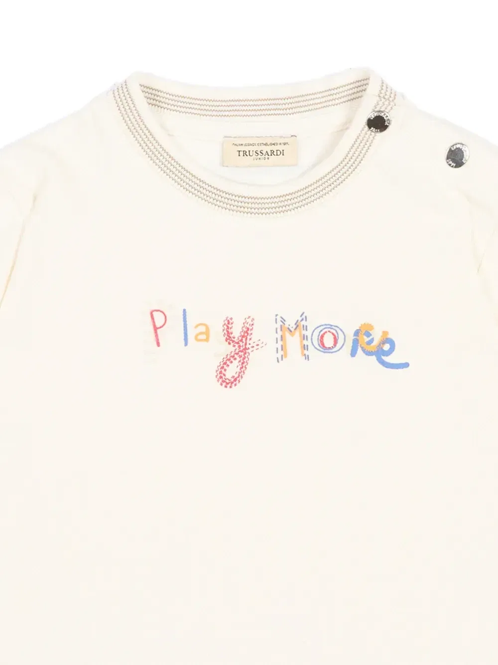 Футболка с логотипом Trussardi Junior, бежевый — фото 3