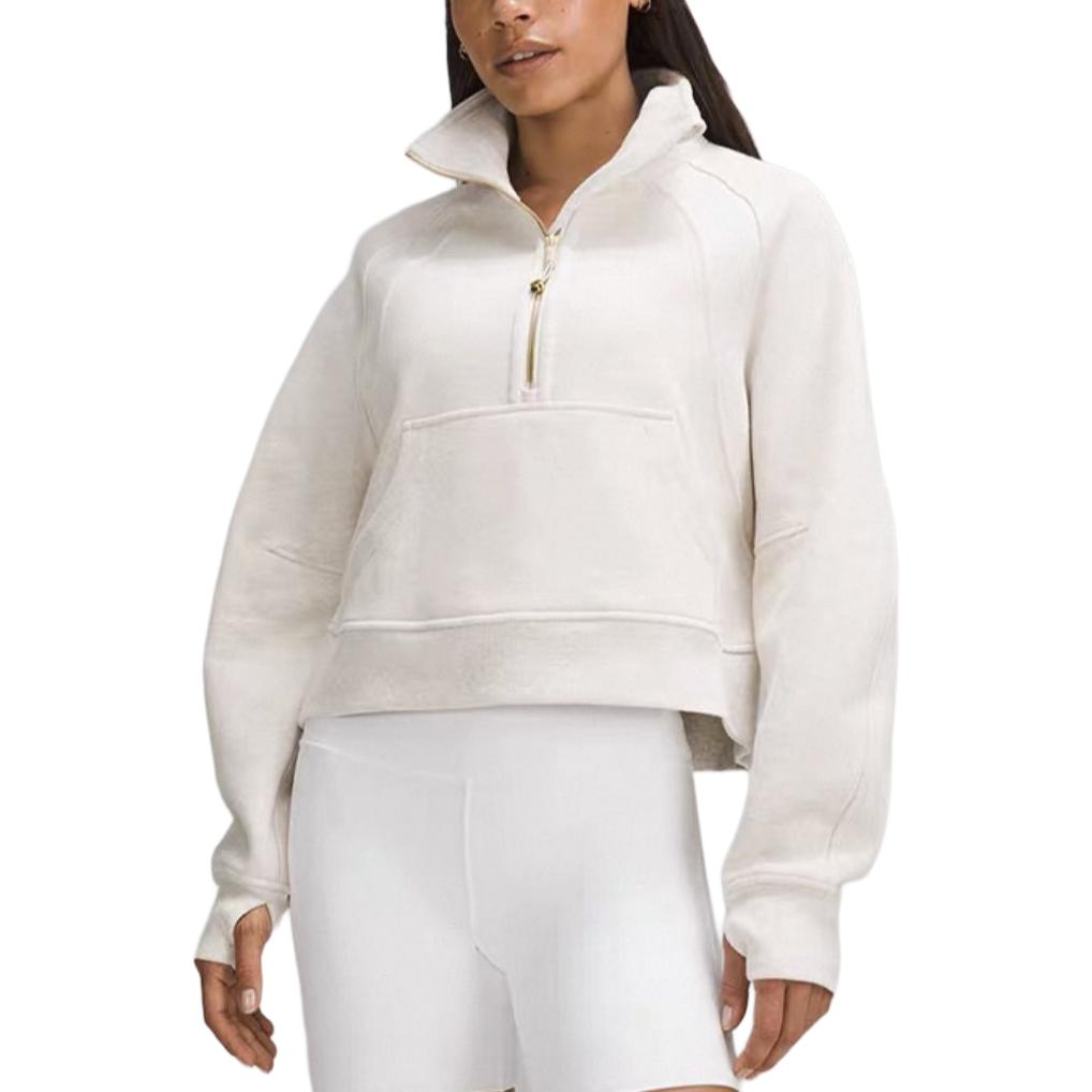 

Свитшот серии Scuba для женщин Lululemon, Mixed айвори белый/золотой Zipper/HRLI/золотой