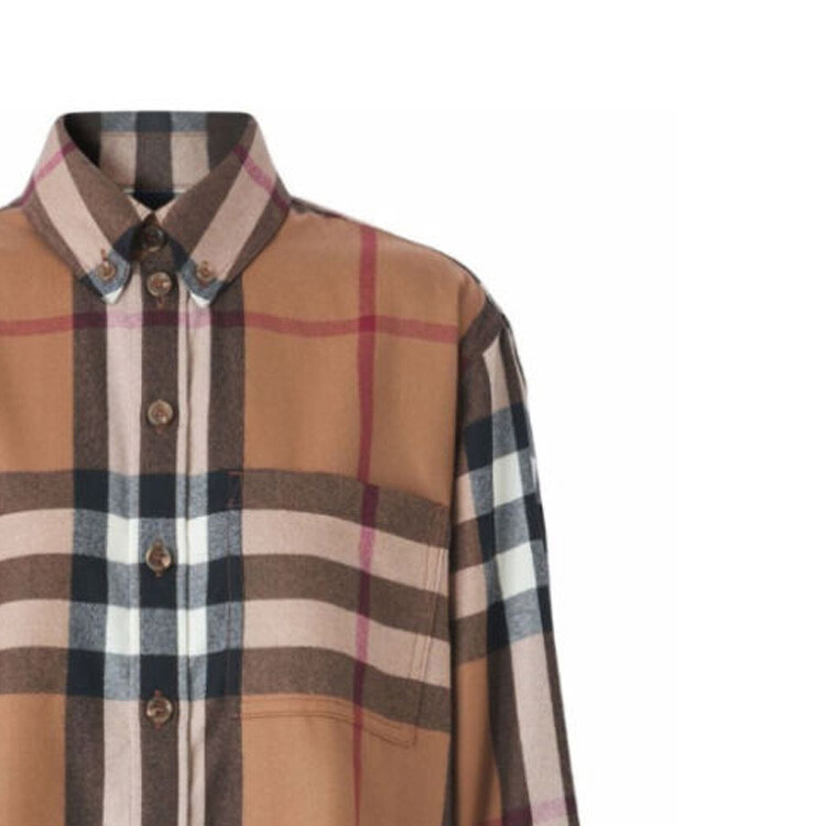 Рубашка женская Burberry, коричневый — фото 4