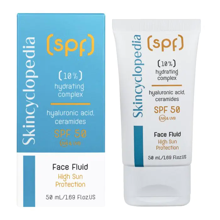 

Солнцезащитный крем hydrating complex ácido hialurónico fluido facial spf 50 Skincyclopedia, объем 50 мл