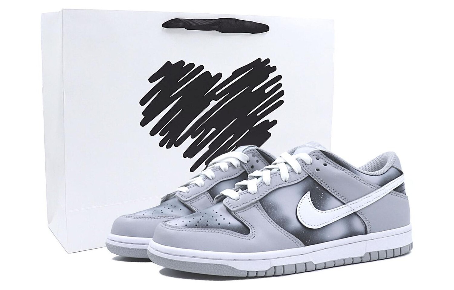 

Кроссовки Nike Dunk Skateboarding Shoes Unisex Low-top Grey/white, светло-серый