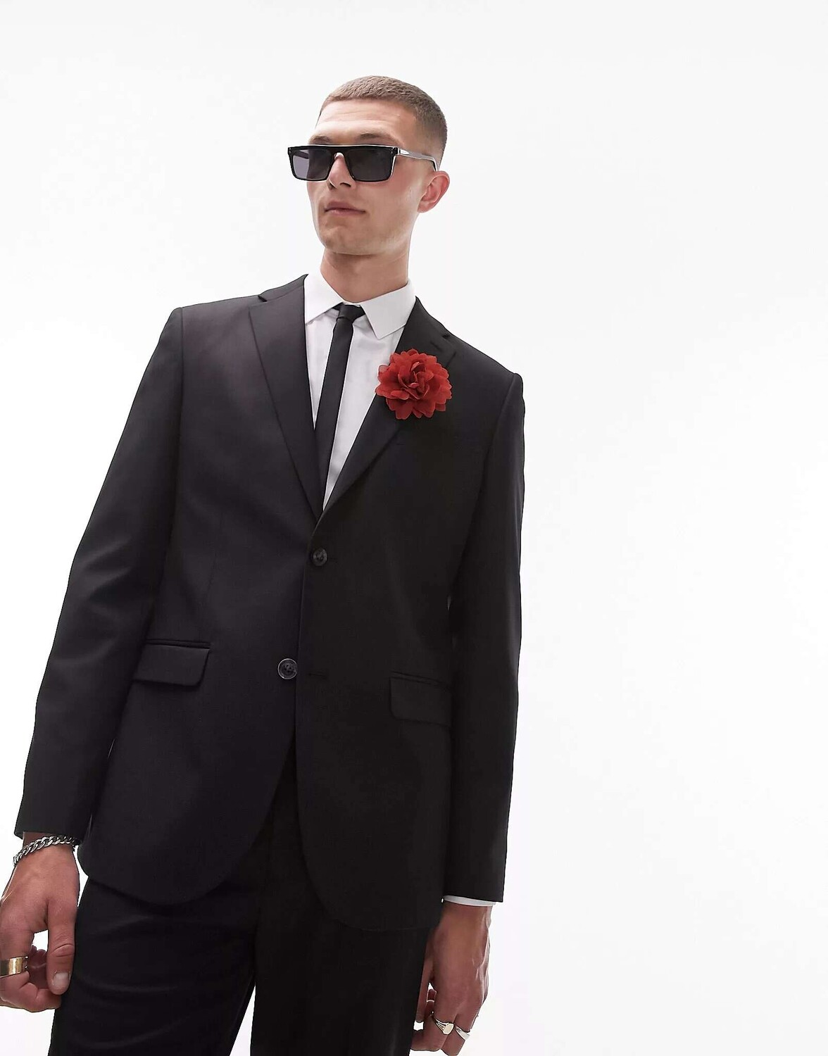 

Черный узкий шерстяной жакет Topman Premium