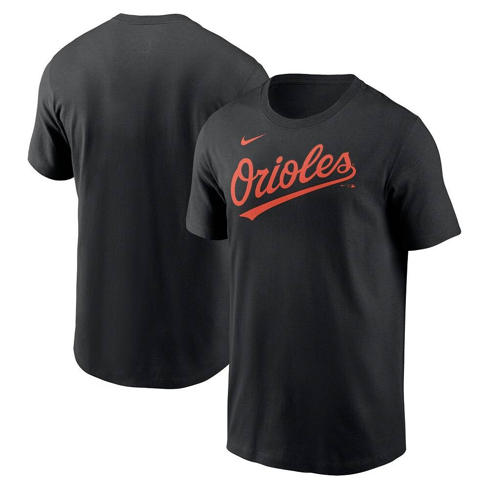 Мужская черная футболка Nike Baltimore Orioles Fuse Wordmark, цвет Orl Black — фото 2