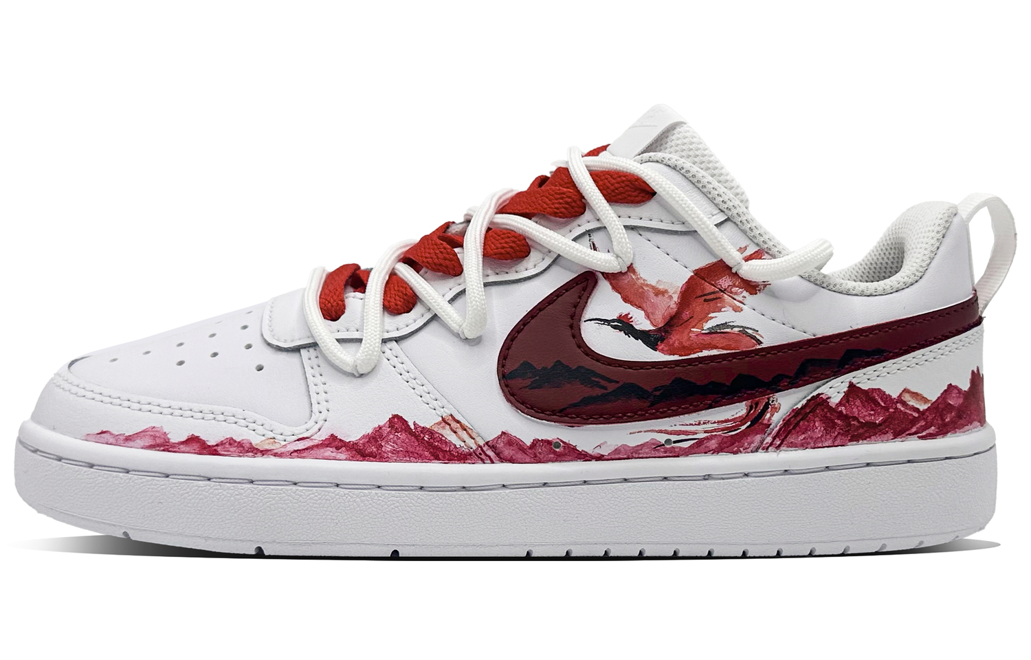 

Court Borough Phoenix Crossing Cloud Mountain Synthetic Leather Lightweight Cushioning Low top Nike, красный