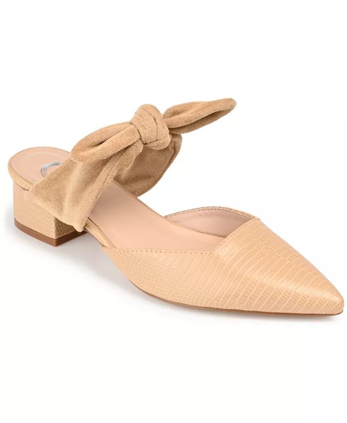 Женские мюли Melora с бантом Journee Collection, коричневый/бежевый