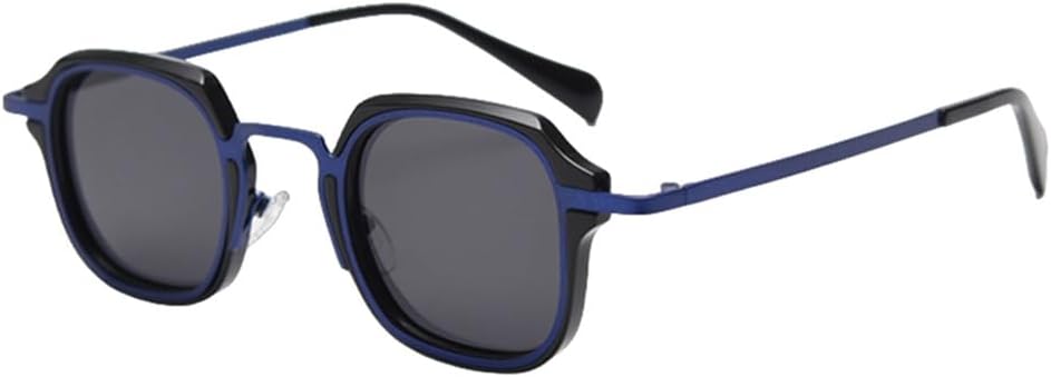 

Винтажные женские солнцезащитные очки с поляризацией, мужские ретро-очки для лета, мужские солнцезащитные очки для женщин в стиле панк, металлические, UV400 VFDHN, Blue Black Frame