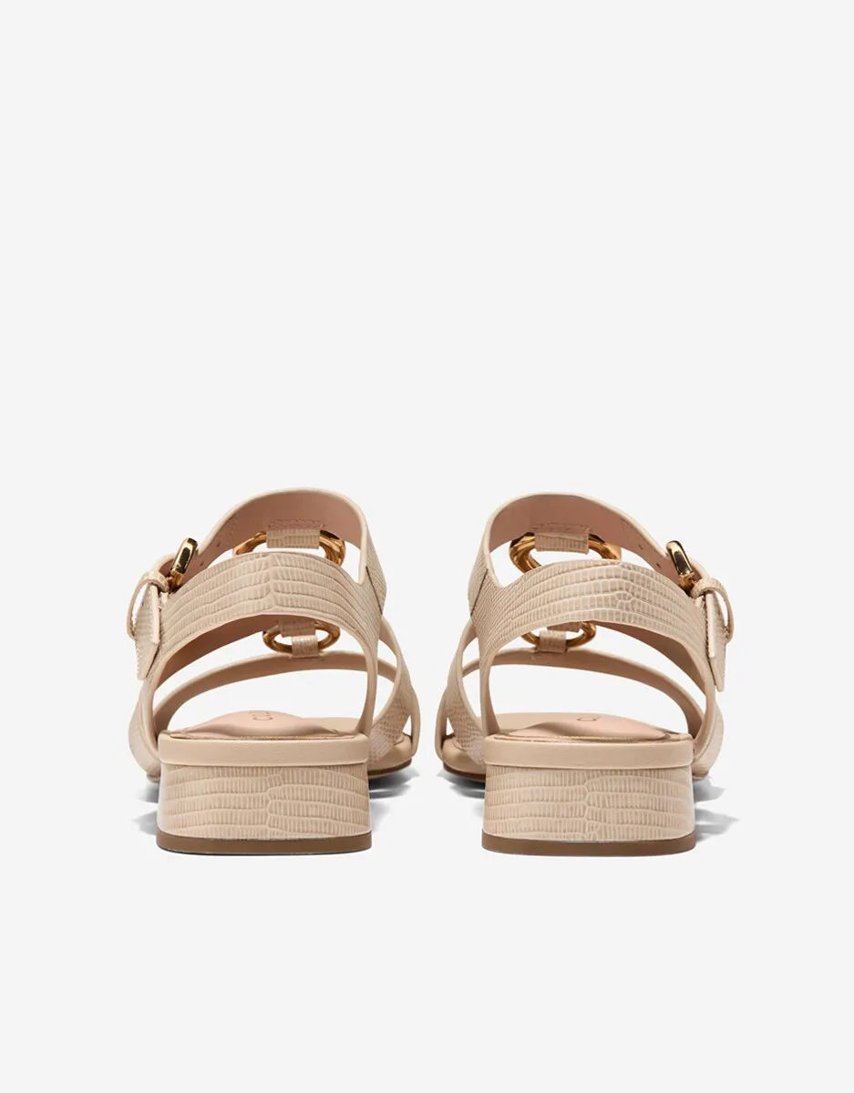 Женские сандалии на каблуке из тисненой кожи Cole Haan, бежевый — фото 4