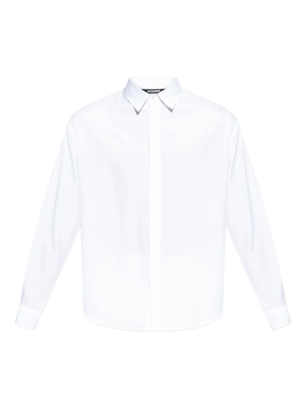 

Рубашка с длинными рукавами и вышитым логотипом JACQUEMUS, белый