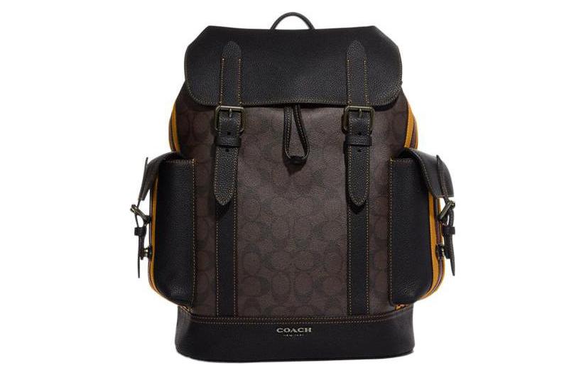 

COACH Хьюдсон Большой рюкзак мужской из коровьей кожи с декоративными элементами махагон и золотой пион