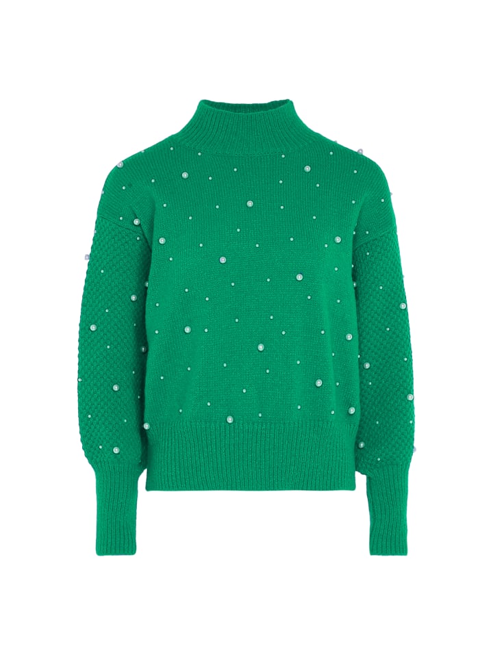 

Женский свитер с жемчугом в ЗЕЛЕНОМ цвете faina