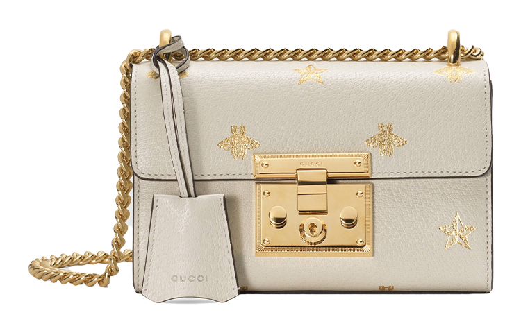 

Кожаная сумка Lock, Сумка Box, Сумка кроссбоди, Сумка через плечо Женская Белая GUCCI