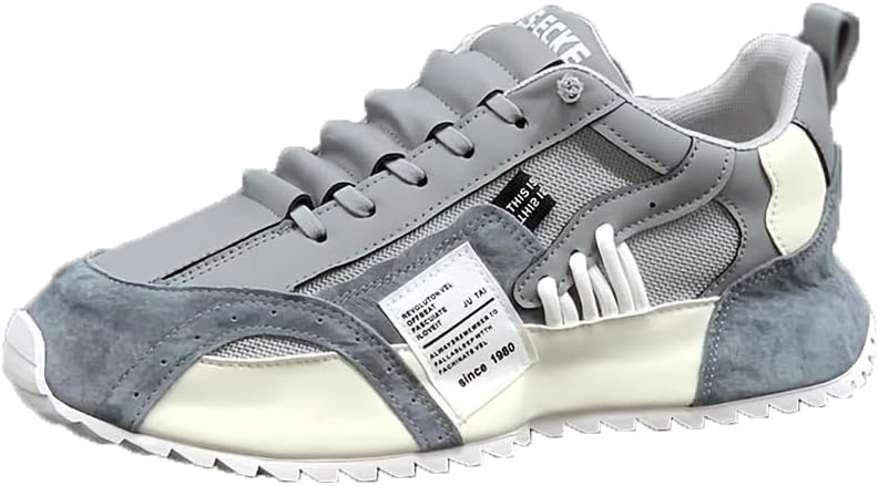 

Удобные модные платформенные кроссовки для прогулок на улице, бега и кемпинга, для всех сезонов, мужские с шнуровкой Hoalox, белый/серый