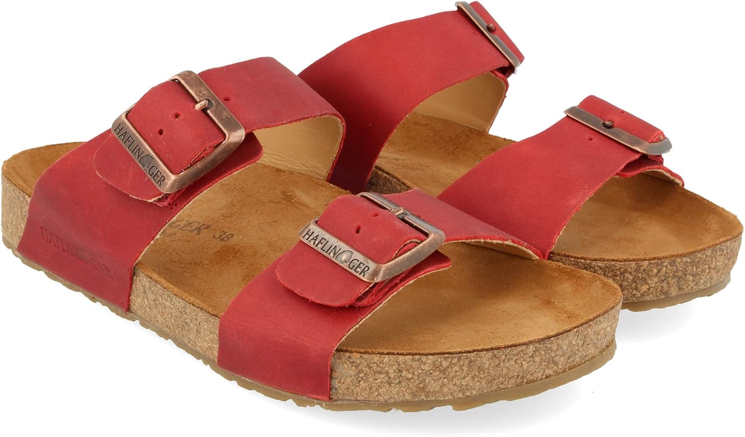 

HAFLINGER Andrea Elegant кожаные сандалии с резиновой подошвой и корковой латексной стелькой Unisex, Country Red 1723