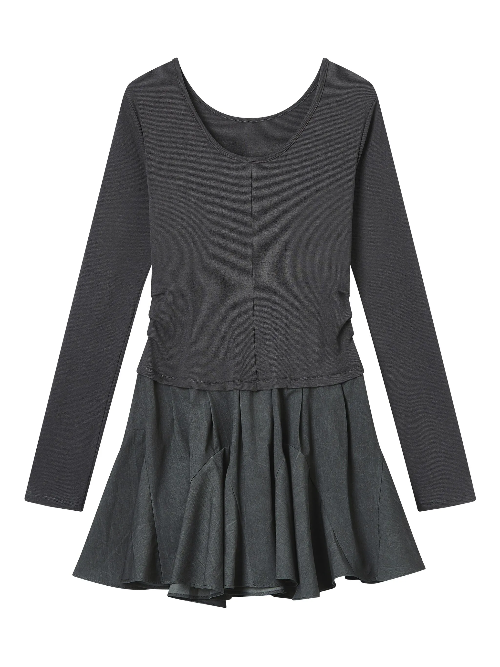 

Платье с оборками и длинными рукавами B+Ab, серый