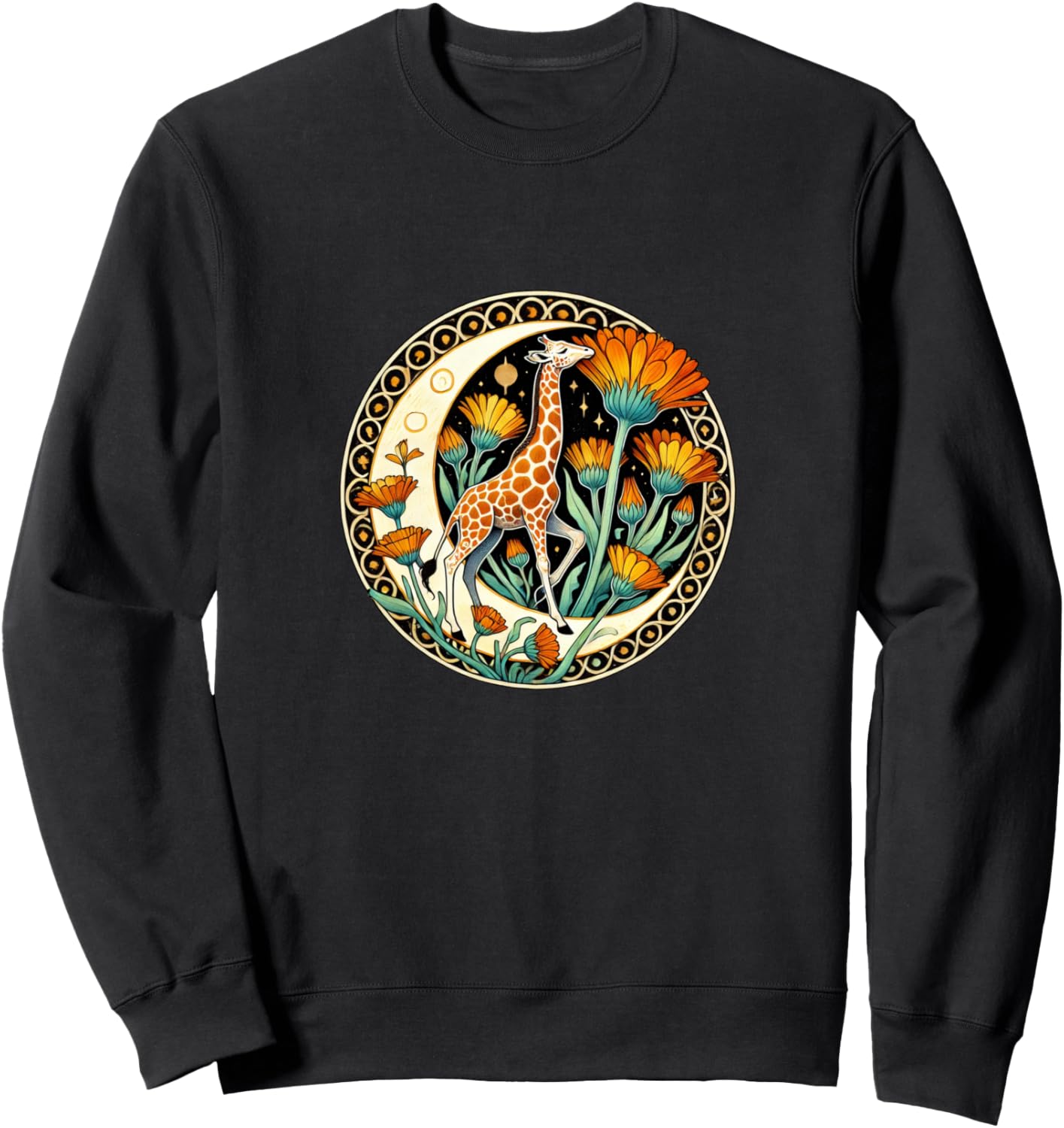 

Иллюстрация жирафа в стиле модерн. Толстовка с изображением жирафа Vintage Giraffes Snugg, черный