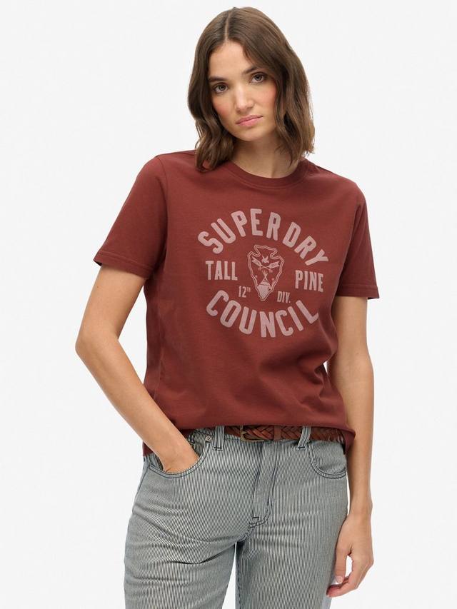 

Расслабленная футболка Lo-fi Outdoors Superdry, Fired Brick Brown
