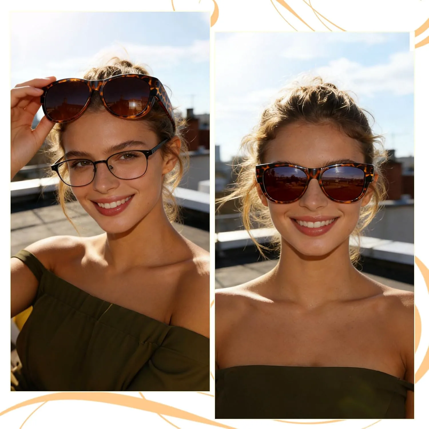 

Солнцезащитные очки HAOLOTA Fit Over Glasses для женщин, поляризованные, модные, в форме «кошачьих глаз», с защитой от УФ-излучения, Size M C16 Mat Pink/Pink