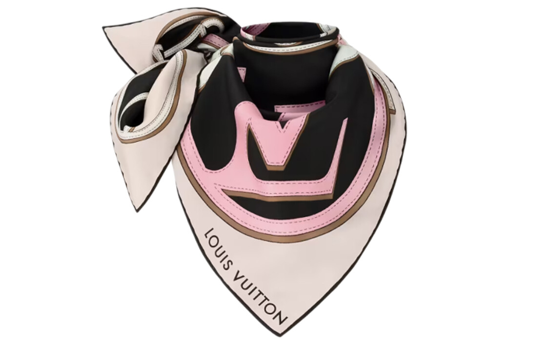 

Шарф шелковый Louis Vuitton женский, белый / розовый / черный