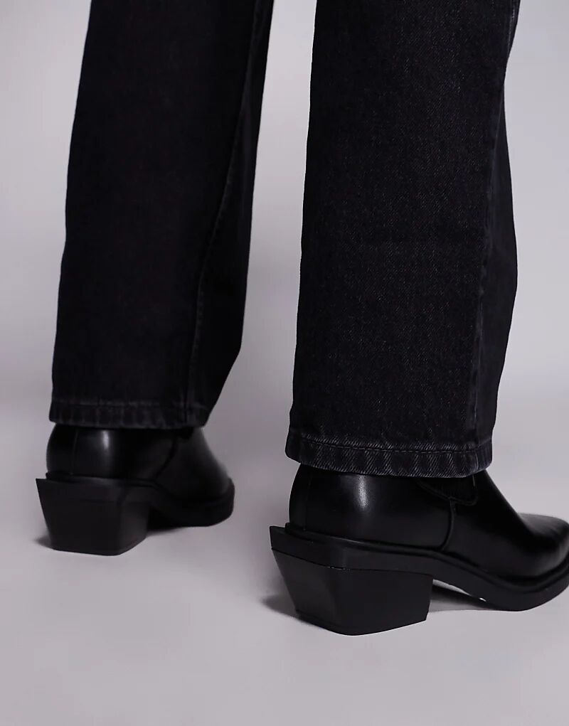 Ботинки челси ASOS DESIGN черного цвета с кубинским каблуком — фото 4