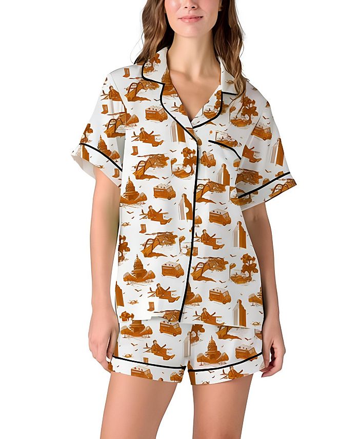 

Пижамный комплект Austin Toile с шортами Katie Kime, оранжевый