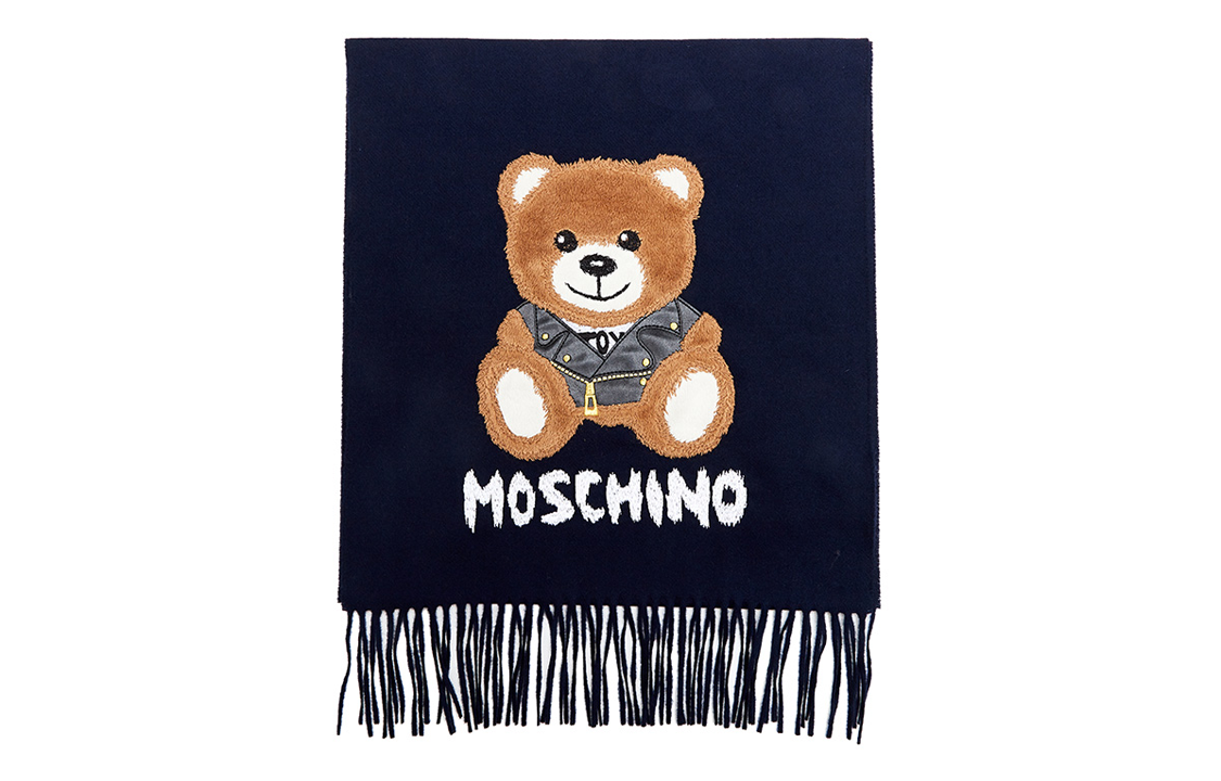

MOSCHINO Вязаный шарф унисекс синий, Blue