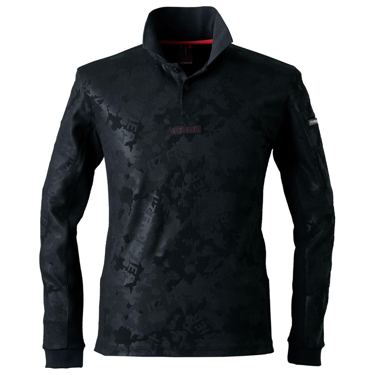 

Поло I'Z FRONTIER I's Frontier Jacquard Embossed Stretch Long Sleeve Polo Shirt Autumn Winter Neo Black 911 37 L, ченый