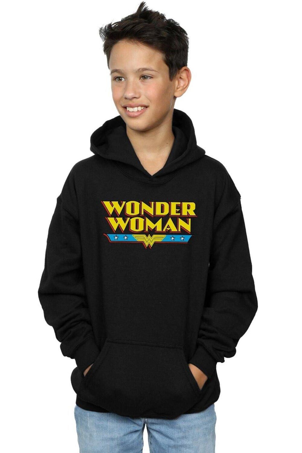 

Толстовка с текстовым логотипом Wonder Woman DC Comics, черный