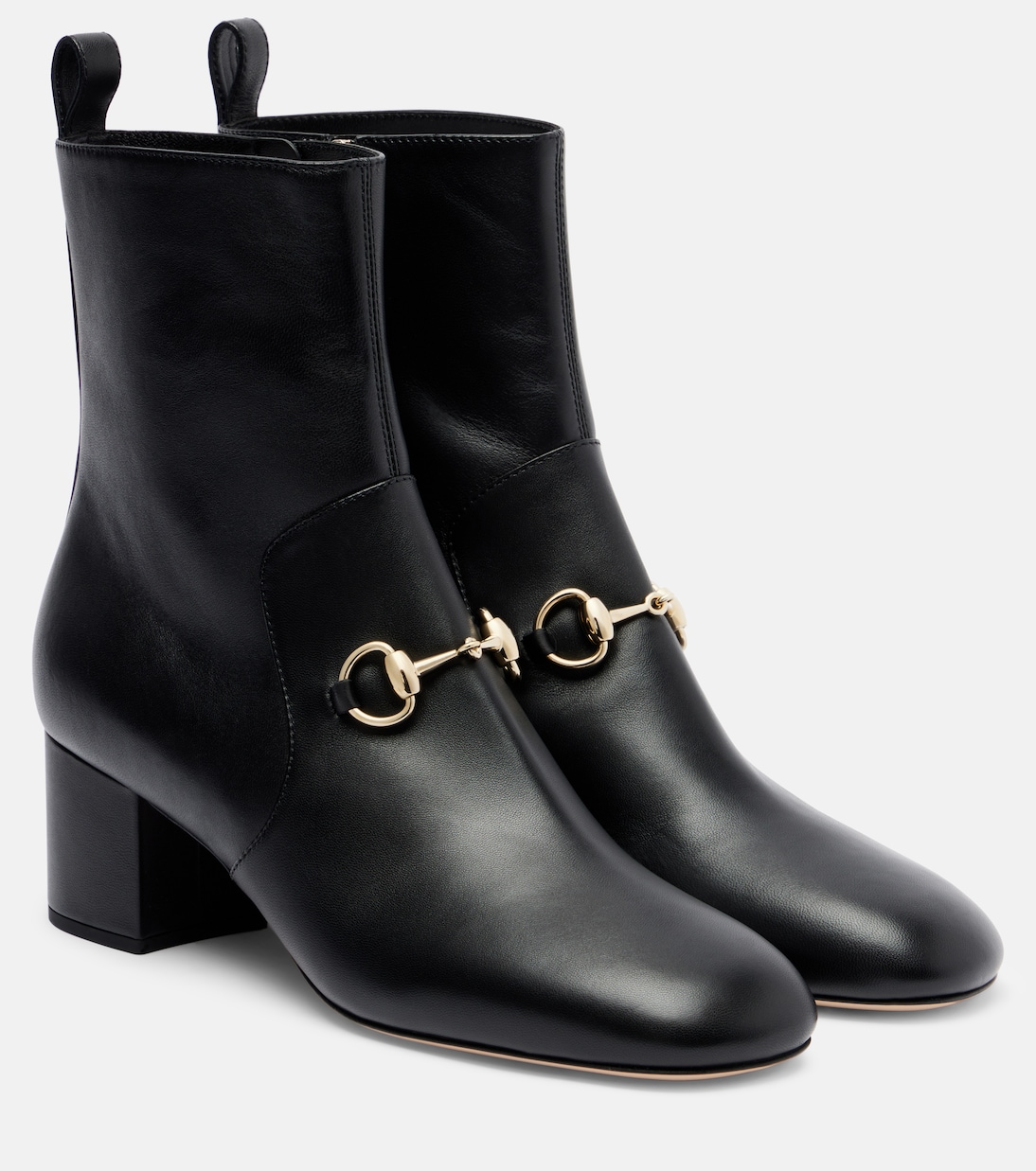 Ботильоны из кожи Horsebit Gucci, черный