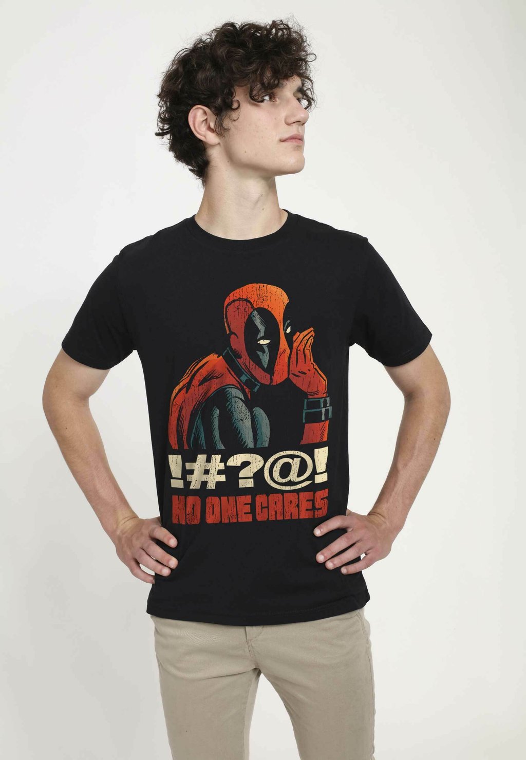 

Футболка с принтом DEADPOOL NO ONE CARES UNISEX Marvel, черный