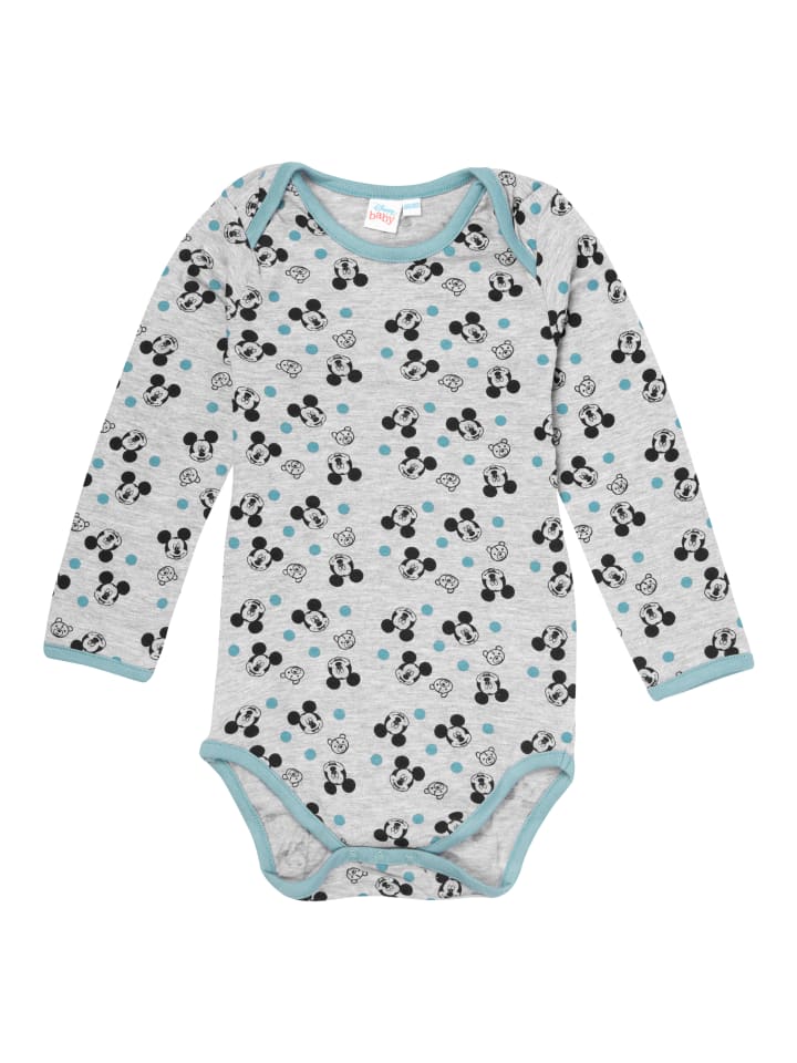 

Детский боди с длинными рукавами Disney Микки Маус, серый