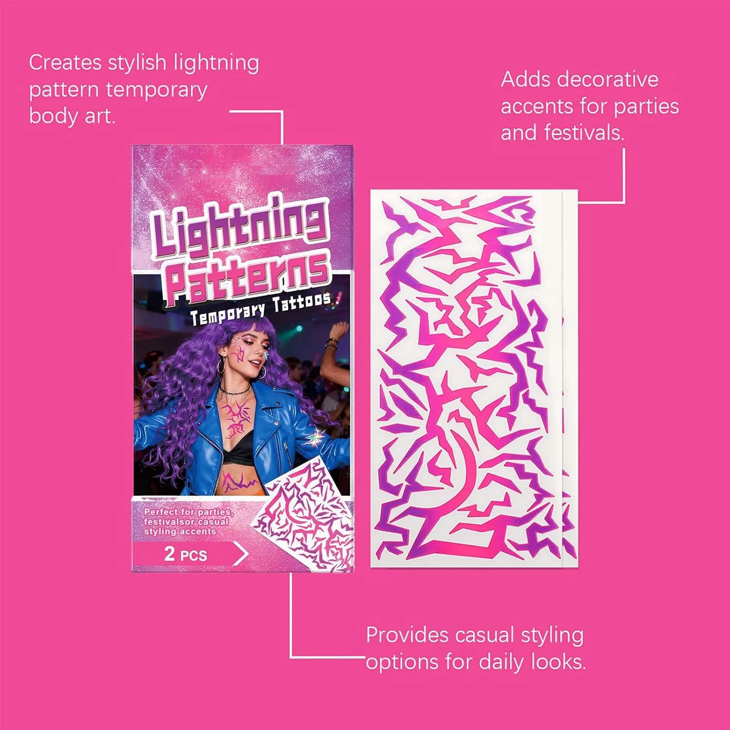 Наклейки для тела UV Glow Generic, 1 шт — фото 4