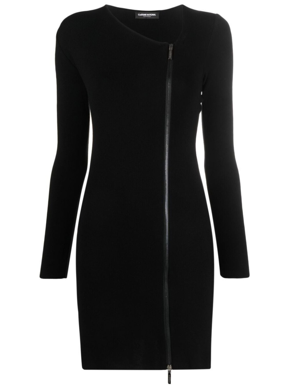 

costume national contemporary платье мини с молнией, черный