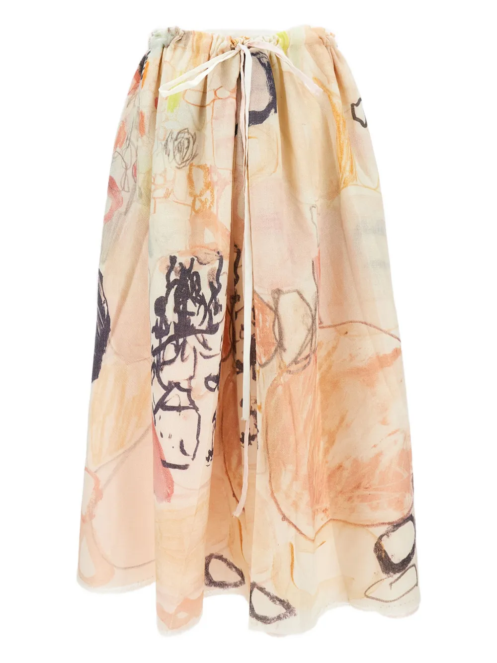 

Миди-юбка с абстрактным принтом и кулиской Daniela Gregis, бежевый