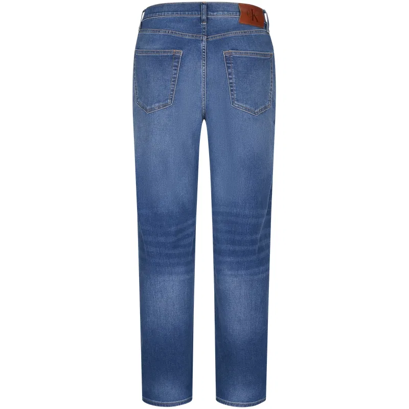 Джинсы Calvin Klein Jeans зауженные с эффектом градиента синие — фото 3