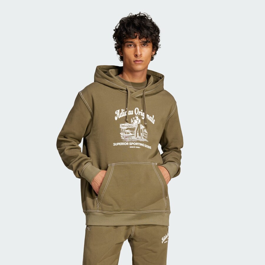 Толстовка с капюшоном ADIDAS ORIGINALS Sweatshirt Wabash, зеленый — фото 2