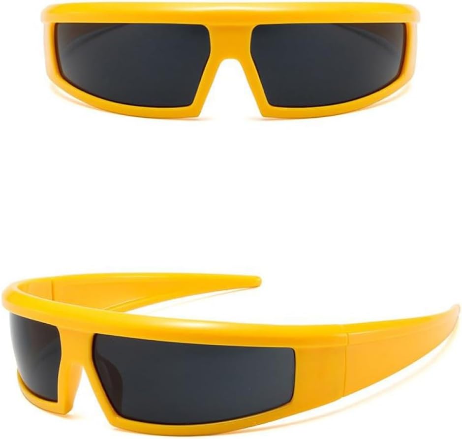 

Панк-спортивные солнцезащитные очки для женщин и мужчин, роскошные прямоугольные солнцезащитные очки для женщин, винтажные очки с защитой от УФ-излучения UV400 generic, Yellow