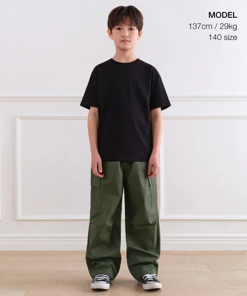 Унисекс футболка MUSINSA STANDARD KIDS из хлопка и полиэстера, чёрная — фото 2