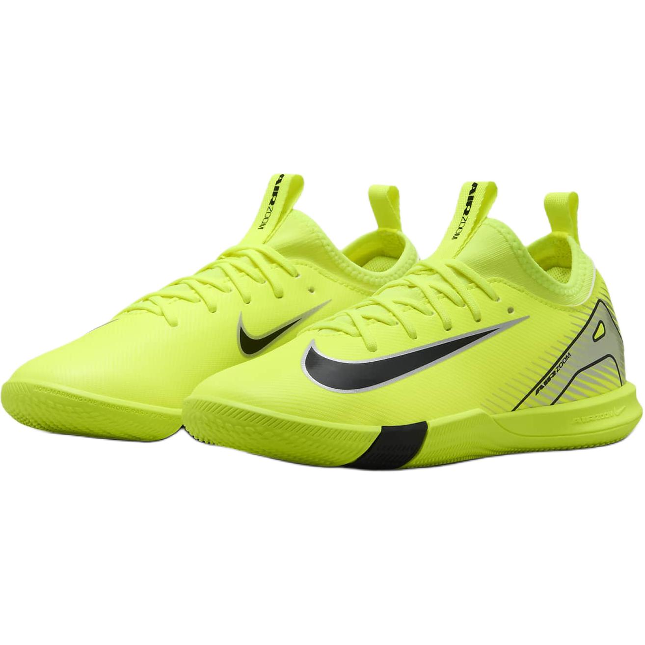 Nike Slip Resistant Abrasion Resistant Low top Детские футбольные бутсы Black Green Kids — фото 4
