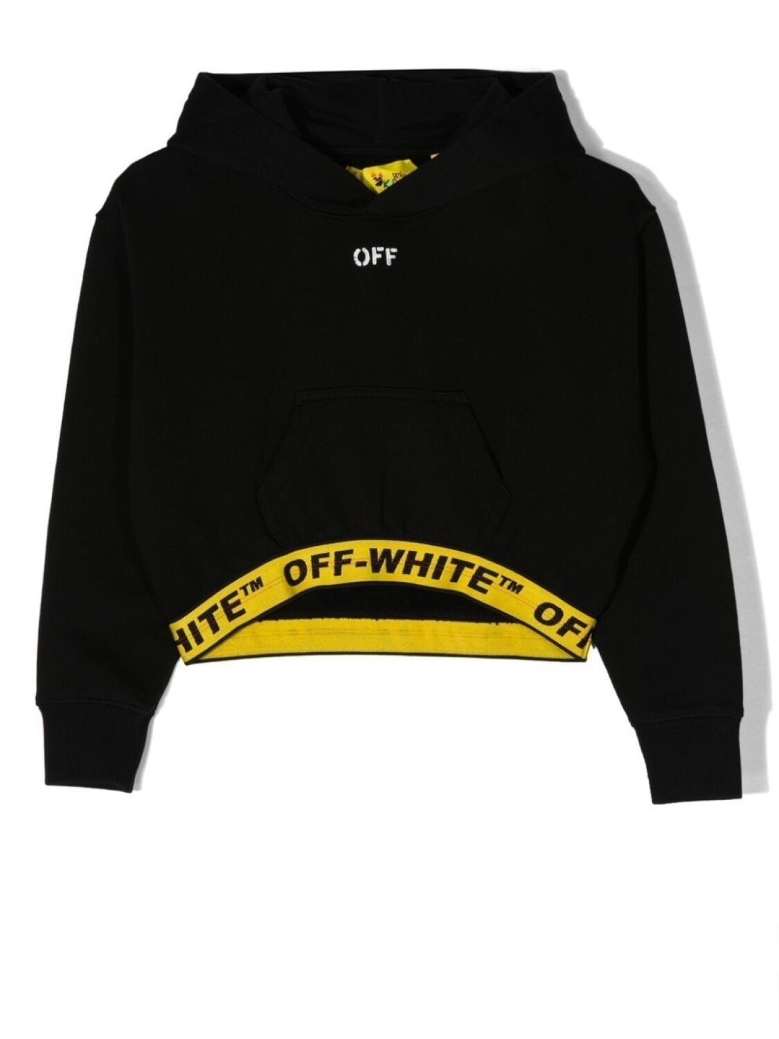 

Off-White Kids укороченное худи с логотипом, черный
