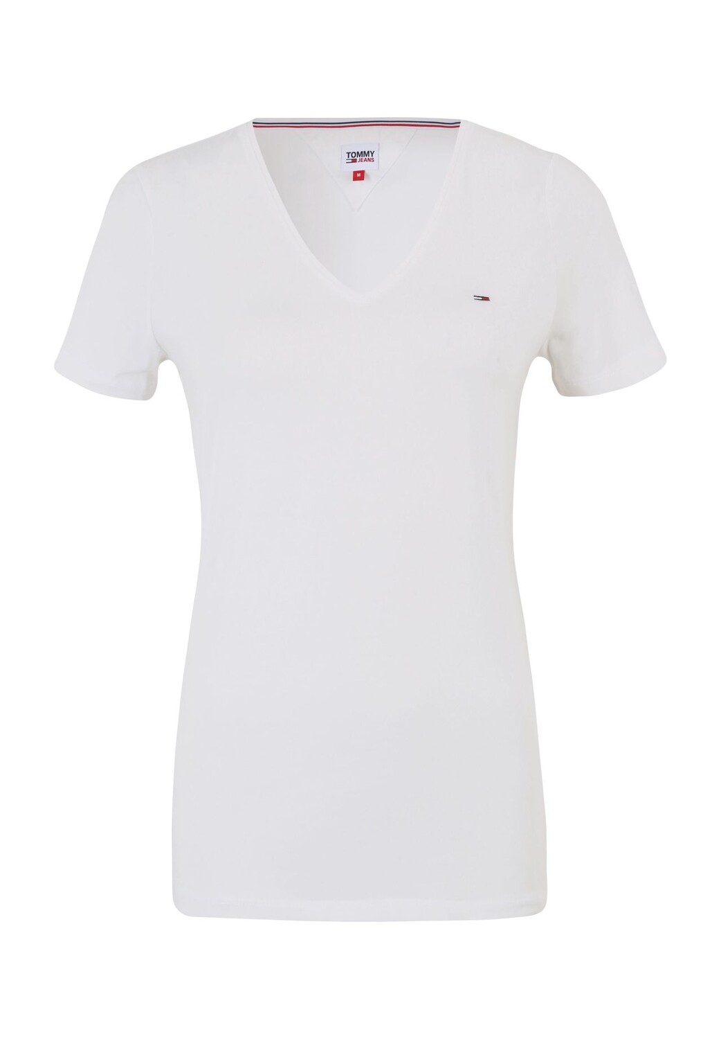 

Футболка TJW, стрейч, V-образный вырез, женская TOMMY Jeans, цвет Ybr White