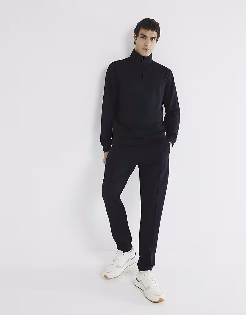 

Облегающие эластичные текстурированные брюки-джоггеры River Island темно-синего цвета