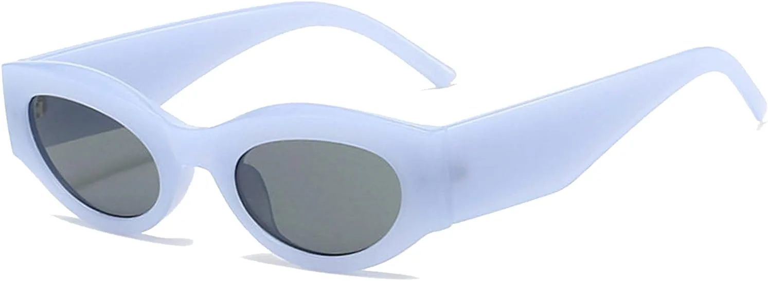 

Солнцезащитные очки COTIA в стиле ретро овальной формы для женщин и мужчин, стильные «кошачий глаз», желейные, милые, с широкими дужками, в стиле панк, Blue